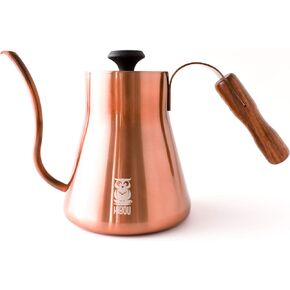 Pour Over Kettle - Copper Coated - Integraded Thermometer for Exact Temperature - Gooseneck Spout for a Precision Pour (40floz|1.2L)