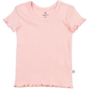 HonestBaby Baby Girls' Organic Cotton Rib Short Sleeve T-Shirt (Legacy)