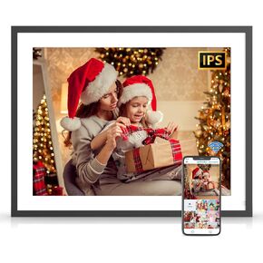 17-inch Large Digital Picture Frame - 32GB Digital Photo Frame Wall Mounted, Full Functions, Motion Sensor, Remote Control, Share Photos and Videos Instantly, Unlimited Cloud Storage