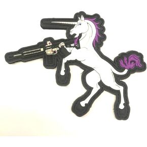 Tactical Unicorn PVC Morale Patch 3"T x 4.5"W Glow in The Dark (Purple Mane)