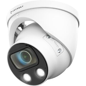 Amcrest UltraHD 4K (8MP) IP POE AI Camera, 4K @30fps, 164ft Night Color Vision, F1.0, Security Outdoor Turret Camera, Face Detection, Vehicle & Human Detection, Built in Microphone, IP8M-T2883EW-AI