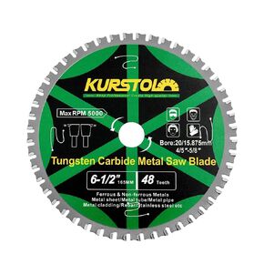 KURSTOL Metal Circular Saw Blade - 7-1/4" TCT Cutting Blade 48T Tungsten Carbide Tipped Blade Arbor 15.87mm for Steel, Stainless Steel, Nickel, Titanium, Ferrous Metals, Steel Pipe