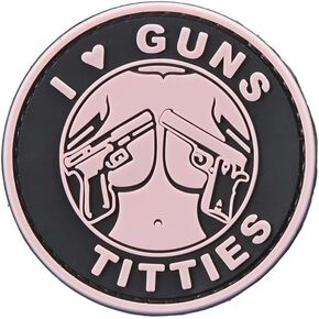 رقعة معنويات PVC "I Heart Guns and Titties" (اللون: وردي) in Kuwait