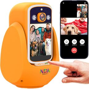 2 Way Camera, 2.8''Screen Pan/Tilt WiFi AI Motion Detection Indoor for Pet/Puppy/Cat/Dog with Phone App Control, Home Cam, Night Vision, One-Button Call, for Elderly, Beige