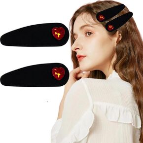 Valentine's Day Hair Bow Clips Red Hair Clips for Girls Women Heart Hair Crab for Valentine's Day Heart Hairpin Hair Accessories for Women 2pcs