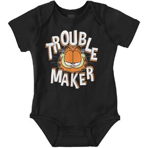 Brisco Brands Garfield Cartoon Funny Troublemaker Baby Romper Boys or Girls