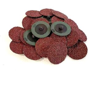 25PACK - 2" Roll Lock Quick Change Resin Fiber Sanding & Grinding Discs, Grit 24#, Type R Male