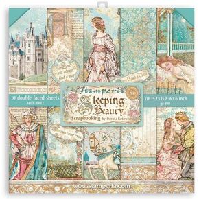 Stamperia International Scrapbooking Pad-Double Face-Sleeping Beauty, Various, 6 x 6inches