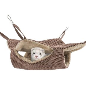 Niteangel Ferret Hammock Napping Bed Pocket - Swing Snuggle Sack for Ferrets Rats Suger Glider Squirrels (Grey)
