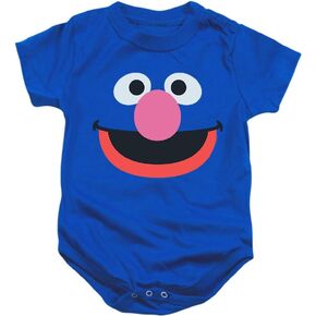 Sesame Street Grover Face Baby OnesieBaby Onesie Bodysuit, (6 mos)