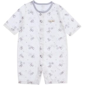 100% Certified Organic Cotton Baby Lightweight Jacquard Outfit Three-Quarter Sleeve Snap-up Rompers Girl Boy