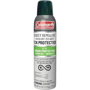 Coleman Tick Repellent Spray - 25% DEET Insect Repellent Spray Offers Strong Protection Against Ticks and Mosquitoes, Ideal for Camping, Hiking and Outdoor Activities, 4oz