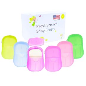 Soap Sheets for Traveling, 6 Pack Portable Soap Paper, Effectively Cleans Stains, Suitable for BBQ, Camping, Hiking, Traveling