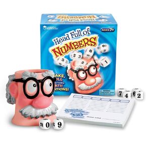 Learning Resources Head Full Of Numbers, Math Games for Kindergarten, Basic Math Skills, 13 Piece Set, Ages 7+