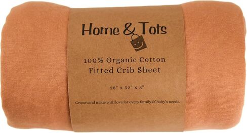 Home & Tots - ملاءة سرير ملائمة، لون موحد، ملاءة سرير من القطن العضوي لمراتب الأطفال القياسية وأسرة الأطفال (أخضر داكن) in Kuwait
