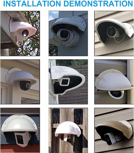 Universal Security Camera Sun Rain Cover Shield - Length 11.4", Width 8.0", Height 6.2" - Weatherproof Protective Roof for Dome/Bullet Outdoor Cameras (Black, 1Pack) in Kuwait