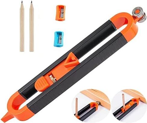 5 قطع من أداة قياس محيط الجسم الدقيق، أدوات قياس محيط الكونتور غير المنتظمة، مع أداة قفل سكريبي أداة قياس زاوية حافة النجارة لملف اللحام والأرضيات والبلاط in Kuwait