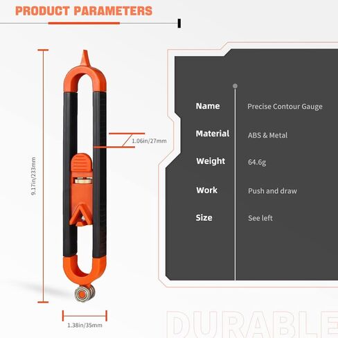 5 قطع من أداة قياس محيط الجسم الدقيق، أدوات قياس محيط الكونتور غير المنتظمة، مع أداة قفل سكريبي أداة قياس زاوية حافة النجارة لملف اللحام والأرضيات والبلاط in Kuwait
