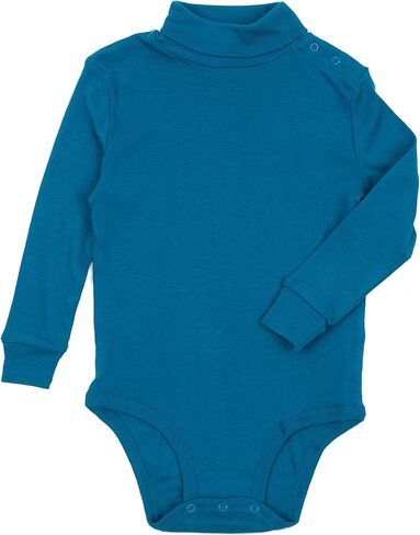 Leveret Long Sleeve Baby Boys Girls Bodysuit Turtleneck 100% Cotton (Size 6 Months-2 Toddler) in Saudi Arabia