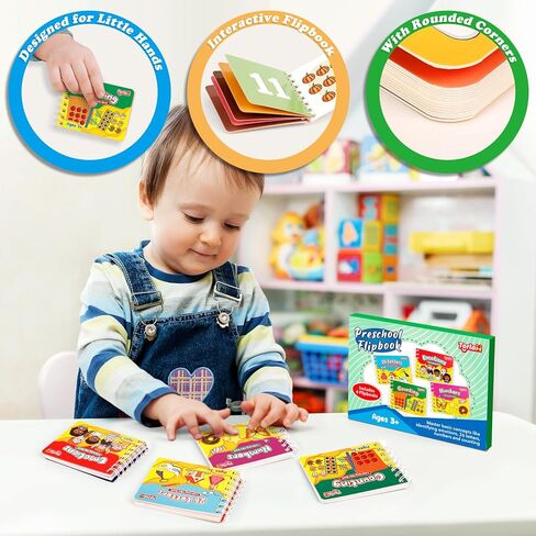 Preschool Learning Books, Alphabet Games ABC Letter Number Recognition Counting Toys Toddler Emotions Feelings Book, Flipbook Mini Board Books Set Activity Book Learning Activities, 4 Pcs in Kuwait