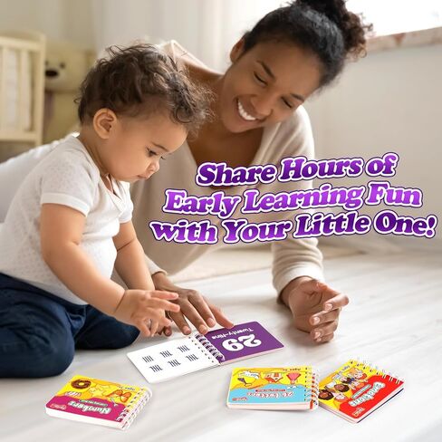 Preschool Learning Books, Alphabet Games ABC Letter Number Recognition Counting Toys Toddler Emotions Feelings Book, Flipbook Mini Board Books Set Activity Book Learning Activities, 4 Pcs in Kuwait