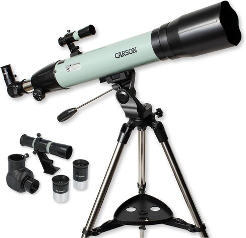 Carson Stara 60AZ Refractor Telescope for Kids & Adults Up to 675x, Telescope Accessories with 3 Eyepieces, Tripod, Barlow Lens, Erecting Lens, Moon Filter, Finderscope (SR-100) in Saudi Arabia
