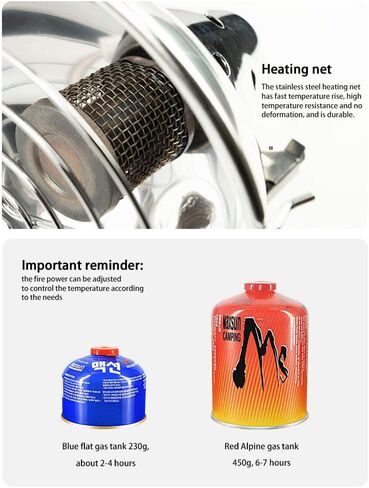 Camping Heater for Tents, Portable Camping Mini Stove Heater, Stainless Steel Tent Heating Cover, Warm Equipment Gas Heater Stove for Outdoor Backpacking Hiking Traveling BBQ Heater in Saudi Arabia