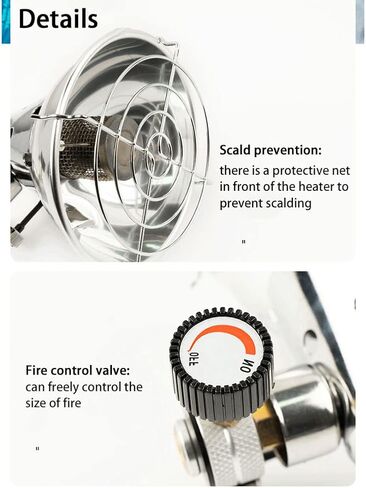 Camping Heater for Tents, Portable Camping Mini Stove Heater, Stainless Steel Tent Heating Cover, Warm Equipment Gas Heater Stove for Outdoor Backpacking Hiking Traveling BBQ Heater in Saudi Arabia