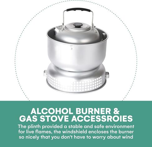 طقم موقد الظهر من أوتلري - مجموعة مقالي التخييم للطهي - مع موقد كحول وموقد غاز - مجموعة أواني طهي للتخييم للمشي لمسافات طويلة والتخييم وحقائب الظهر، msr Pocketrocket 2 in Kuwait