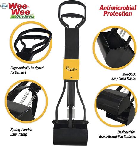 Four Paws Allen's Spring Action Dog Scooper For Hard Surfaces 3.75" x 4.5" x 15.5" in Kuwait
