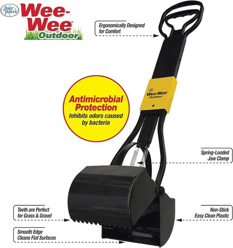 Four Paws Allen's Spring Action Dog Scooper For Hard Surfaces 3.75" x 4.5" x 15.5" in Kuwait