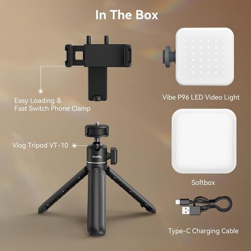 SMALLRIG VK-30 Vlogging Kit for iPhone, Content Creator Kit for YouTube and TikTok Starter, Video Recording Equipment, with Phone Tripod, Phone Mount and Light - 4367 in Saudi Arabia