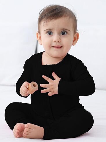 بيجامة GUISBY بدون أقدام للأطفال الأولاد، ملابس نوم ناعمة بسحاب مزدوج للفتيات الصغيرات، 3 عبوات من عمر 12 إلى 18 شهرًا in Kuwait