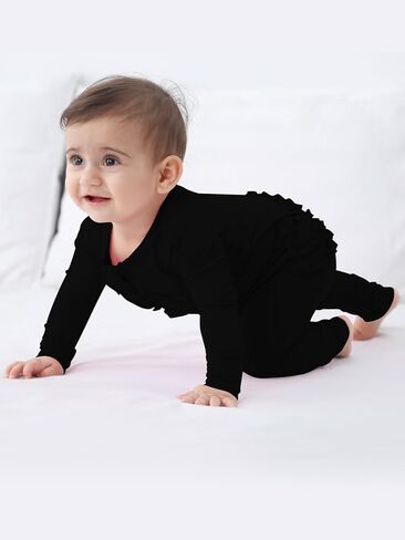 بيجامة GUISBY بدون أقدام للأطفال الأولاد، ملابس نوم ناعمة بسحاب مزدوج للفتيات الصغيرات، 3 عبوات من عمر 12 إلى 18 شهرًا in Kuwait