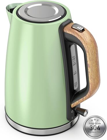 Electric Kettle, Paris Rhone Stainless Steel Electric Water Kettle, 1.7L, BPA-Free Electric Teapot with 1500W, Auto Shutoff, Boil-Dry Protection, LED Indicator, Coffee and Tea, Black in Kuwait