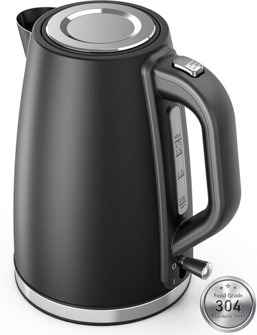 Electric Kettle, Paris Rhone Stainless Steel Electric Water Kettle, 1.7L, BPA-Free Electric Teapot with 1500W, Auto Shutoff, Boil-Dry Protection, LED Indicator, Coffee and Tea, Black in Kuwait