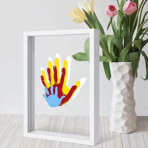 مجموعة طباعة اليد العائلية من Omrhvi، إطار تذكار DIY، مجموعة زينة مطبوعة يدويًا، هدايا عائلية للأجداد، الآباء الجدد، عيد الأم، عيد الأب، الذكرى السنوية، عيد الميلاد، مع 6 دهانات غير سامة in Kuwait