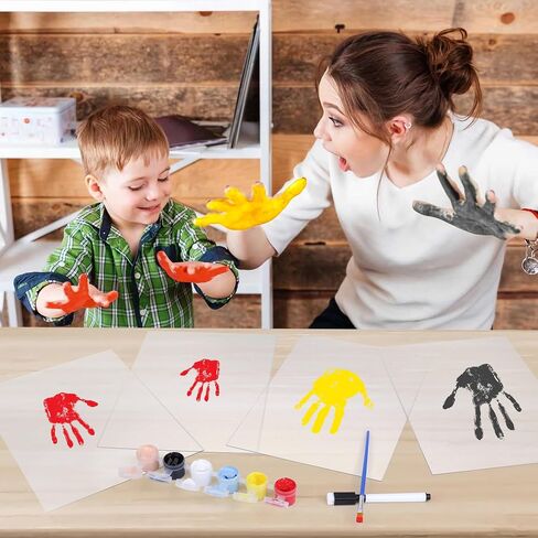 مجموعة طباعة اليد العائلية من Omrhvi، إطار تذكار DIY، مجموعة زينة مطبوعة يدويًا، هدايا عائلية للأجداد، الآباء الجدد، عيد الأم، عيد الأب، الذكرى السنوية، عيد الميلاد، مع 6 دهانات غير سامة in Kuwait