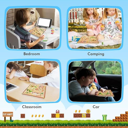 متاهة اللون والأرقام المغناطيسية من Mytrix، ألعاب ألغاز مغناطيسية خشبية للأطفال الصغار من سن 3 إلى 5 سنوات، لوحة أنشطة ألغاز تعلم مونتيسوري التعليمية ألعاب المهارات الحركية الدقيقة لمرحلة ما قبل المدرسة الأولاد والبنات in Kuwait