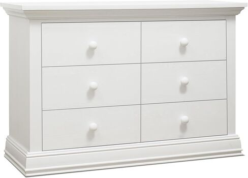 سوريل الأثاث موديستو بيبي خزانة مزدوجة - خزانة بيضاء للحضانة، أثاث غرفة نوم الأطفال، أدراج خزانة الأطفال، تخزين لغرفة الطفل مع أدراج، أثاث الحضانة للرضع الأبيض in Kuwait