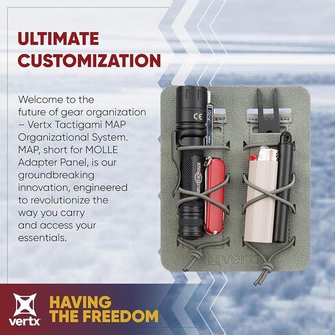 Vertx MAP Admin مزدوج متوافق مع منظم نظام Molle، ملحق ملحقات لوحة التصحيح لحقيبة الظهر التكتيكية، ومصباح يدوي وحامل ملحقات الأدوات in Kuwait