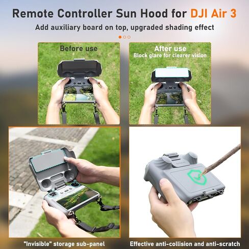 O'woda Mini 4 Pro RC 2 Sun Hood Cover, 2 in 1 RC 2 Remote Controller Sun Shade Joysticks Protector for DJI RC 2 Drone Remote Controller Accessories in Saudi Arabia