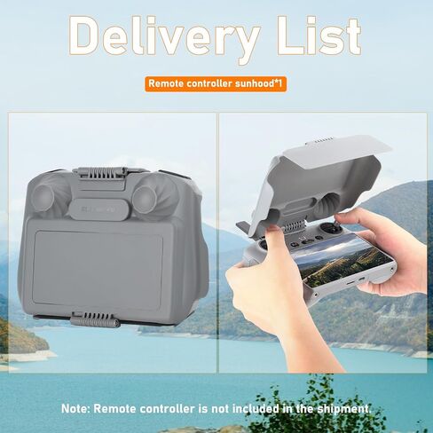 O'woda Mini 4 Pro RC 2 Sun Hood Cover, 2 in 1 RC 2 Remote Controller Sun Shade Joysticks Protector for DJI RC 2 Drone Remote Controller Accessories in Saudi Arabia