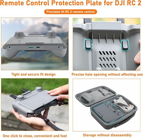O'woda Mini 4 Pro RC 2 Sun Hood Cover, 2 in 1 RC 2 Remote Controller Sun Shade Joysticks Protector for DJI RC 2 Drone Remote Controller Accessories in Saudi Arabia