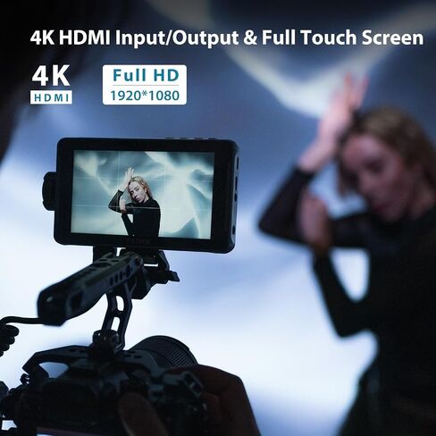 VILTROX DC-550 Lite شاشة لمس ميدانية للكاميرا، 4K HDMI 5.5 بوصة شاشة كاميرا DSLR 1920X1080 4K HDMI مدخل مخرج 3D Lut Video Peak Focus Assist مع غطاء ظلة in Kuwait