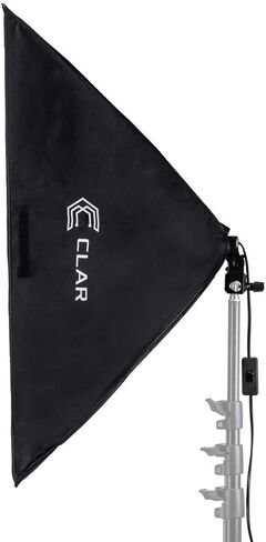 SoftBox، وحدة إضاءة فلورسنت بقدرة 70 وات مع صندوق ناعم فضي مدمج مقاس 19.5 × 27.5، مع قابس تيار متردد ومصباح فلورسنت حلزوني 5500 كلفن (يُترجم إلى 350 وات) in Kuwait