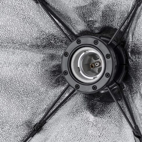SoftBox، وحدة إضاءة فلورسنت بقدرة 70 وات مع صندوق ناعم فضي مدمج مقاس 19.5 × 27.5، مع قابس تيار متردد ومصباح فلورسنت حلزوني 5500 كلفن (يُترجم إلى 350 وات) in Kuwait
