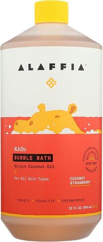 حمام الفقاعات اليومي بجوز الهند للأطفال والرضع من Alaffia، فراولة جوز الهند - 32 أونصة سائلة in Kuwait