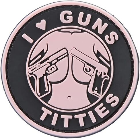 رقعة معنويات PVC "I Heart Guns and Titties" (اللون: وردي) in Kuwait