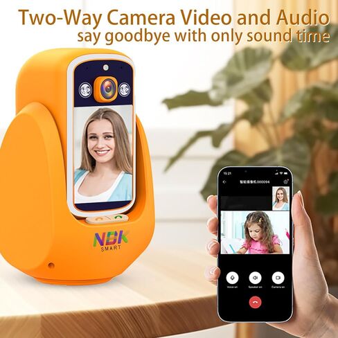 كاميرات NBKsmart ثنائية الاتجاه لكاميرا الصوت والفيديو بتقنية البلوتوث للمنزل وغرفة النوم الداخلية للمنزل، للحيوانات الأليفة/الكلب/الجرو/القطط/المربية، تطبيق كاميرا الهاتف pro v3 Talk Devices، شاشة أمان الشقة لكبار السن، أبيض in Kuwait